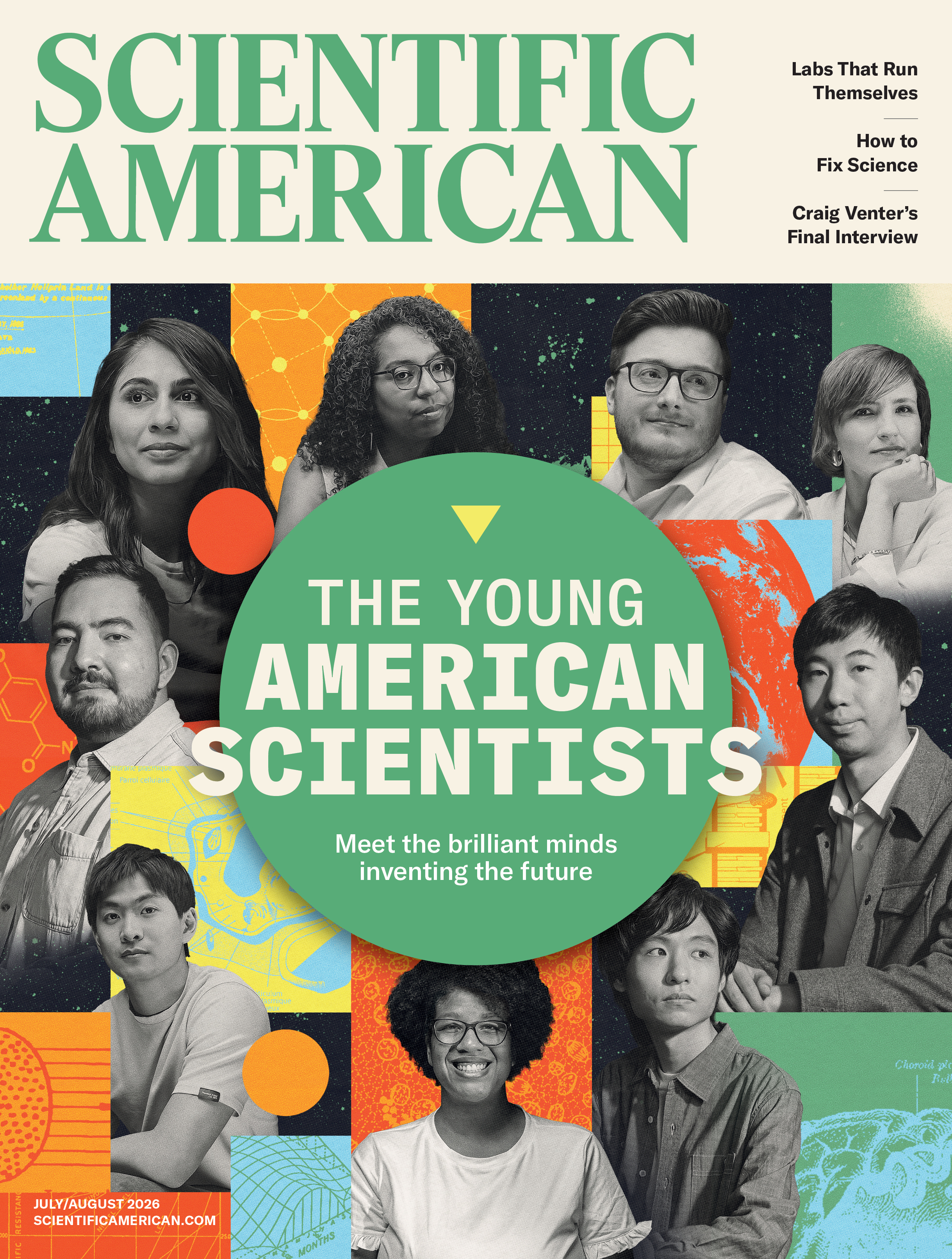 Scientific American July/August 2026 cover — The Young American Scientists